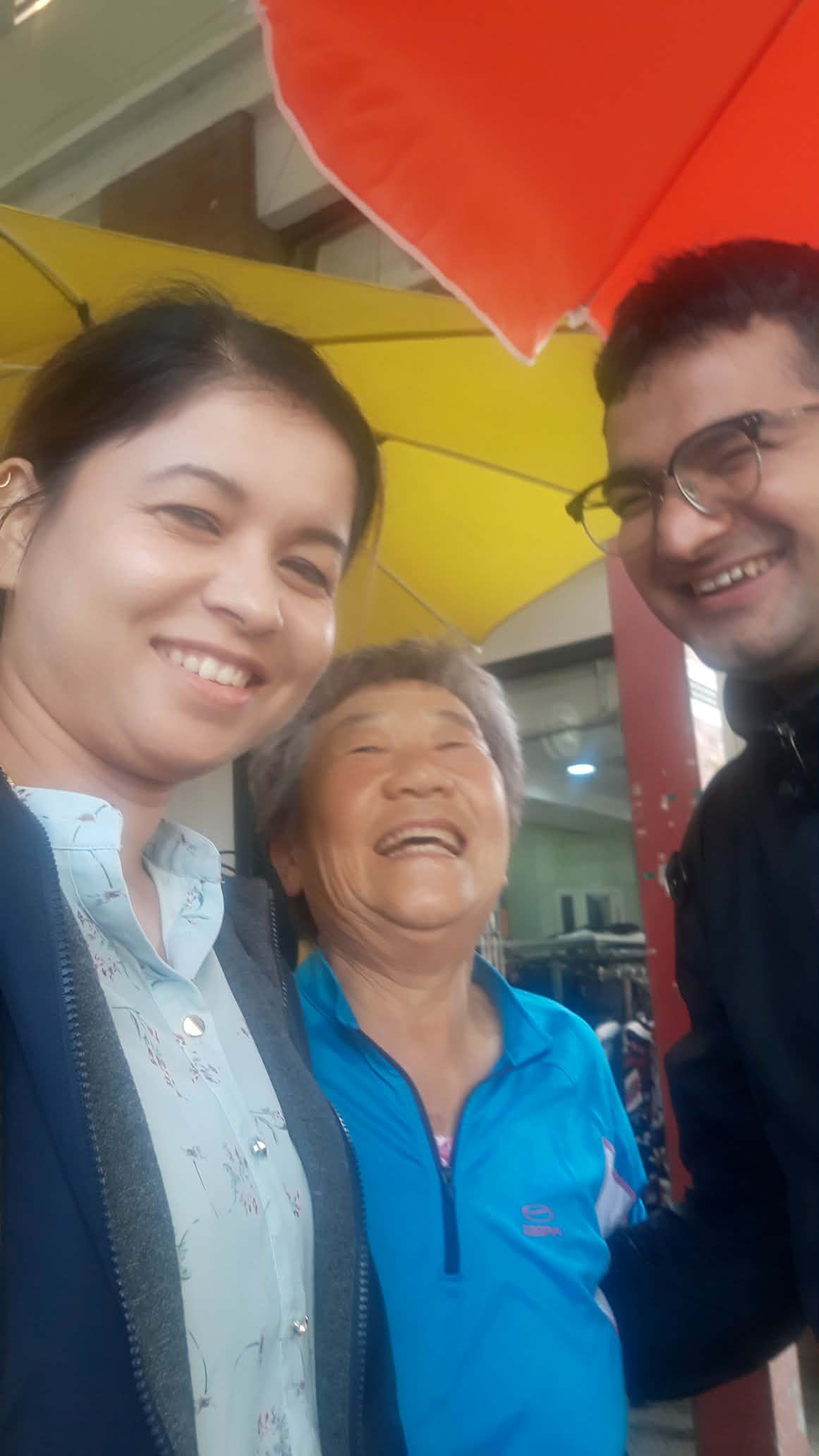 Korea memory photo - Laxman and Sushmita laughing